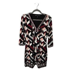 WHBM Black Pink Geometric Tunic Dress XS